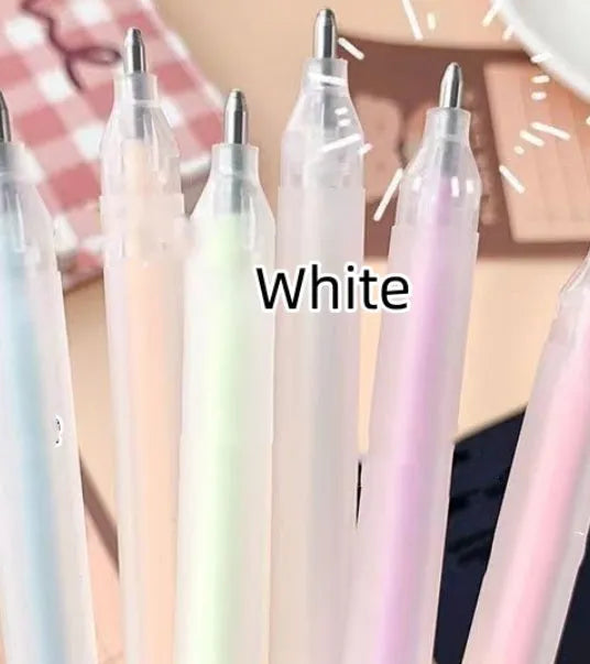 Macaroon coloured plastic dispensing pen with cap-pull mechanism for quick-dry adhesive