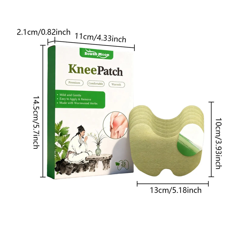 Pack of 28 Mild Ingredients Herbal Knee Patches with ginger and cinnamon oil for joint warmth