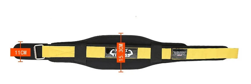 Nylon fitness weightlifting waistband in black red yellow colours for adult gym training
