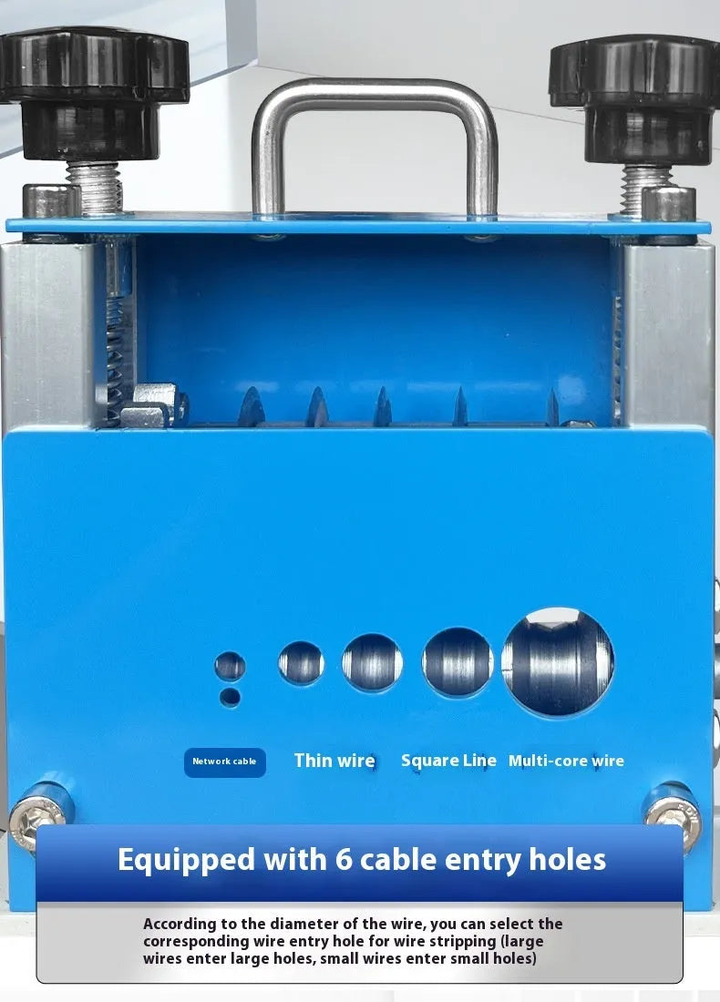 SD-017 manual wire stripping machine showing compact handheld design for electrical work