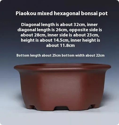Square purple clay succulent bonsai pot in classical style for plant display