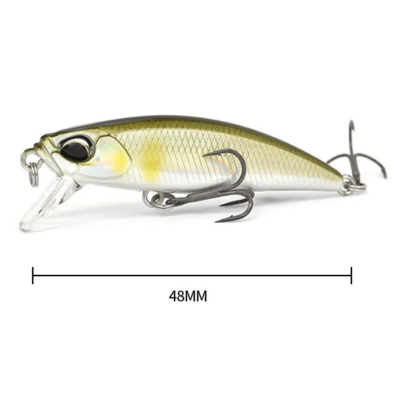 Tossing Japanese 48mm Mino fishing lure for Mandarin fish and Snakehead in soft plastic construction