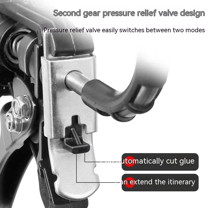 Aluminium alloy professional glue gun for silicone sealant and structural adhesive with automatic breaking function