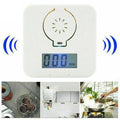 White wireless carbon monoxide alarm unit designed for wall mounting.