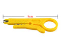Yellow mini portable wire stripper tool with 0.6mm stripping diameter.