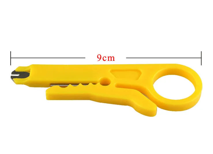 Yellow mini portable wire stripper tool with 0.6mm stripping diameter.