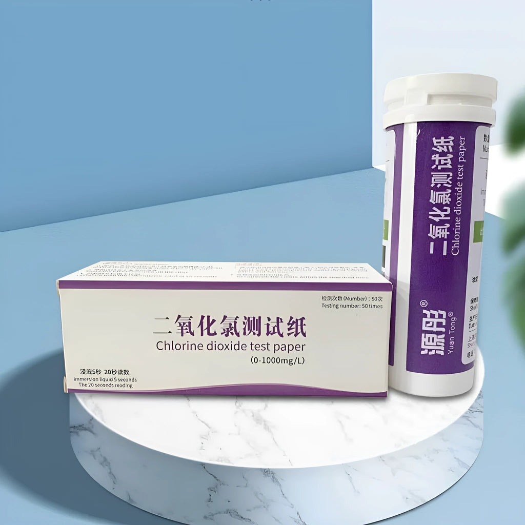 Chlorine dioxide test paper bottle with 50 pieces for waste water concentration detection 0-1000mg/L