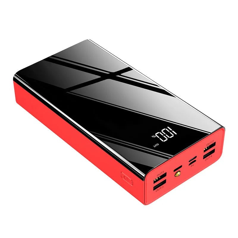 40000mAh power bank with LCD display in red or black plastic casing