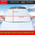 Winter car cover with aluminium foil and magnets for SUV windshield frost protection