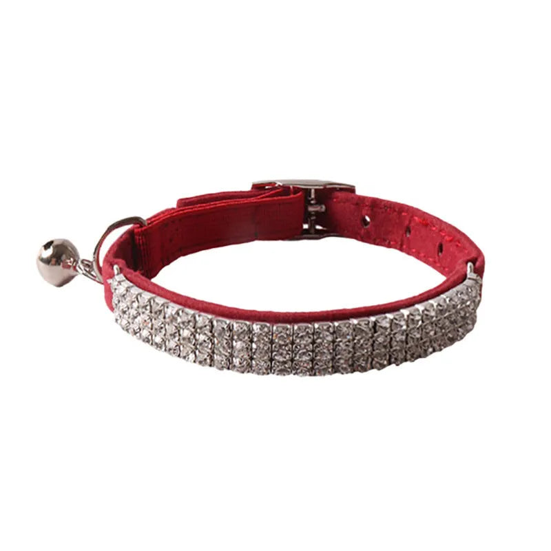Soft flannel elastic cat collar with a quick-release buckle in pink, shown on a white background.