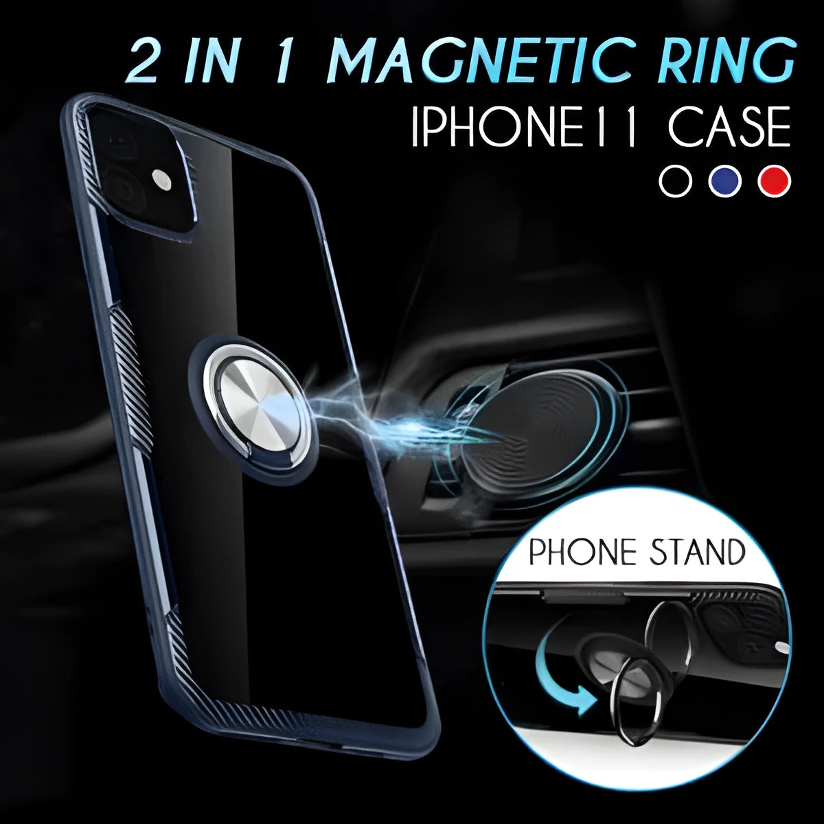 Black PU back cover phone case for iPhone 11 Pro Max showing button access points