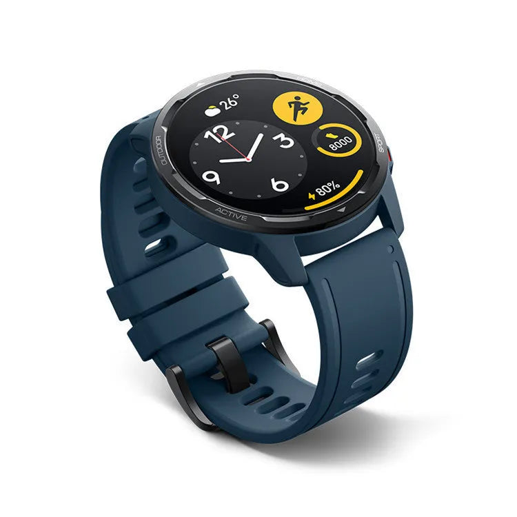 Dual-band GPS smart watch with 1.43-inch touch screen display and silicone wrist strap