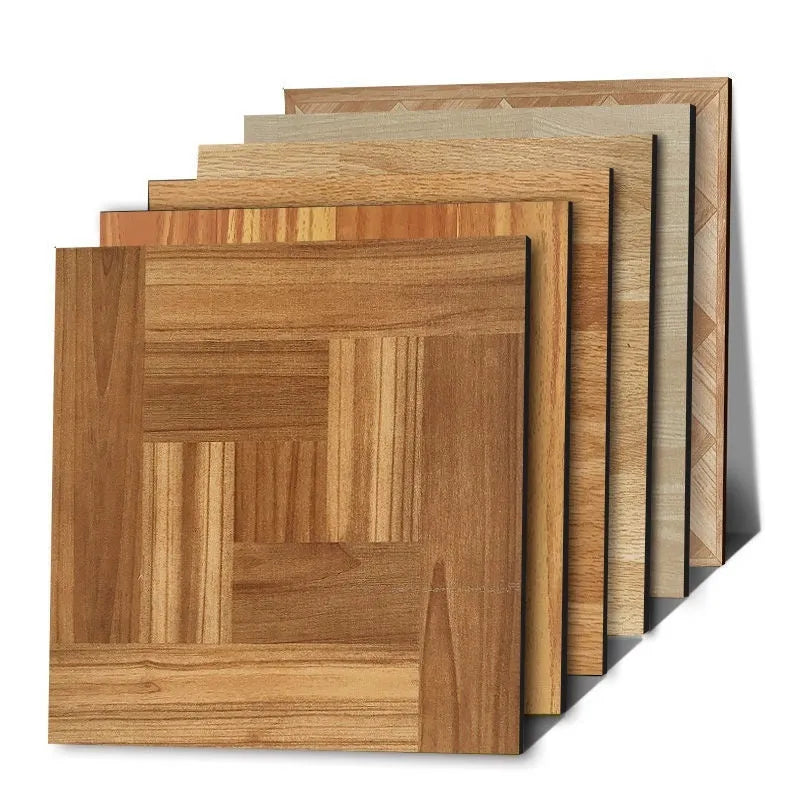 Self-adhesive PVC thickening vinyl floor tile with wear-resistant waterproof surface in square pattern