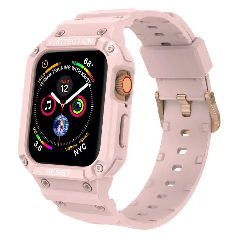Apple Watch Series 8 compatible TPU sport strap in multiple colour options showing 38mm and 42mm sizes