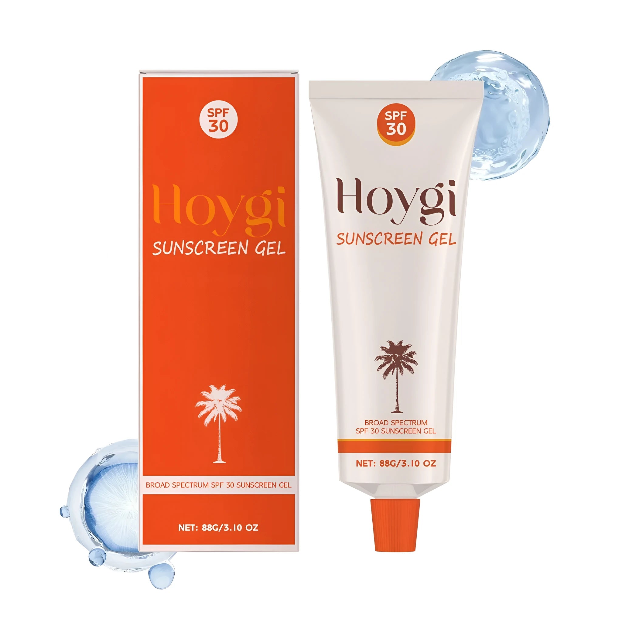 88g moisturising sunscreen gel bottle with titanium dioxide and coconut oil formula