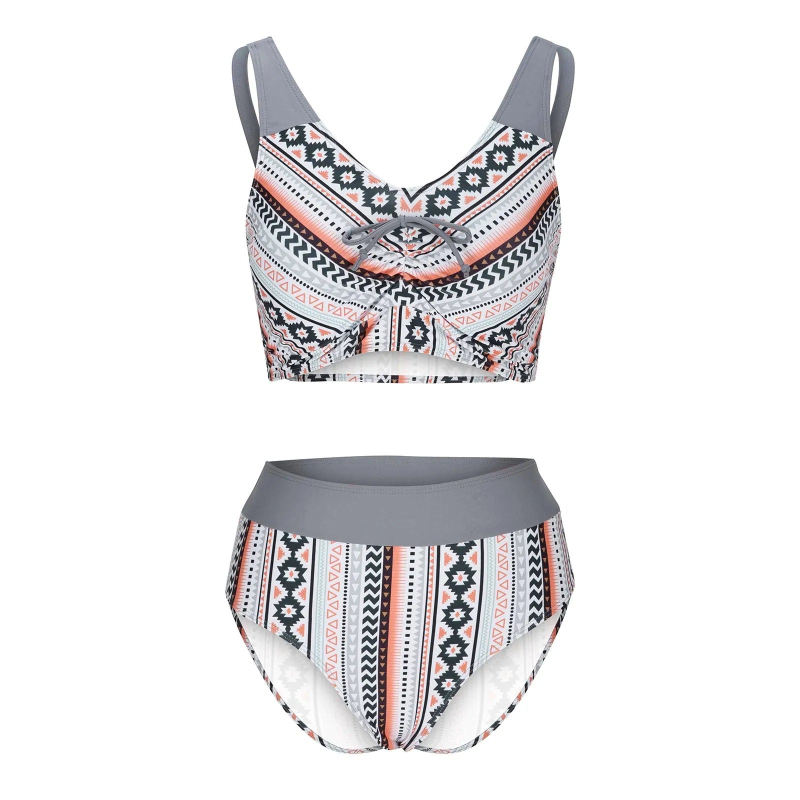 Solid colour cross sling split swimsuit for women in polyester fabric with briefs style