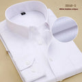 Men's black slim fit long sleeve cotton business shirt on a hanger.