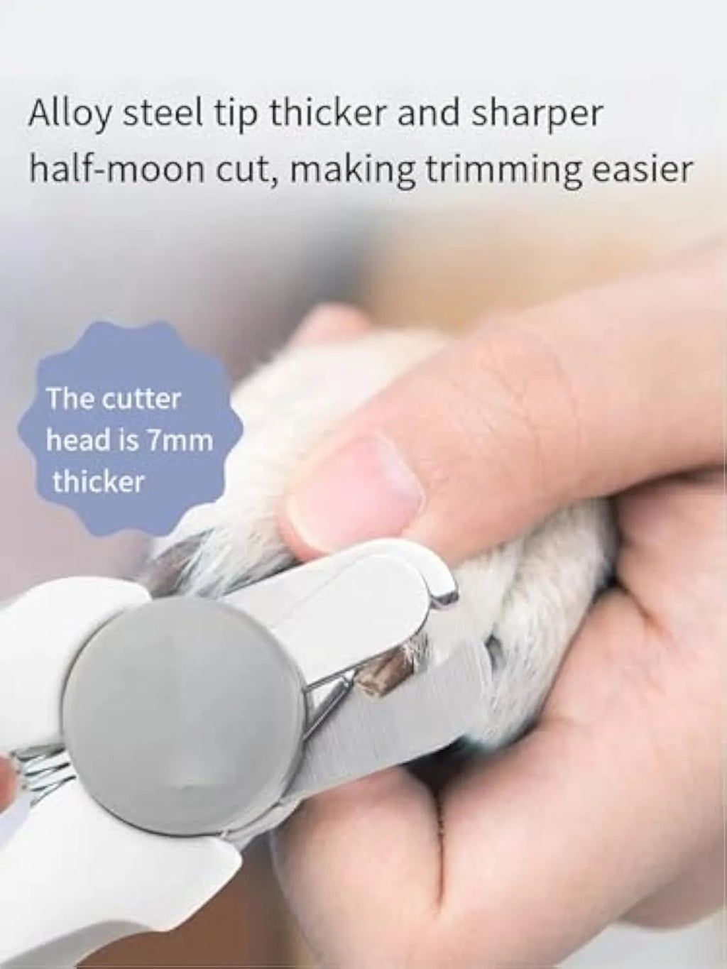 Blue heavy duty stainless steel dog nail clippers with safety guard for large breeds and thick nails