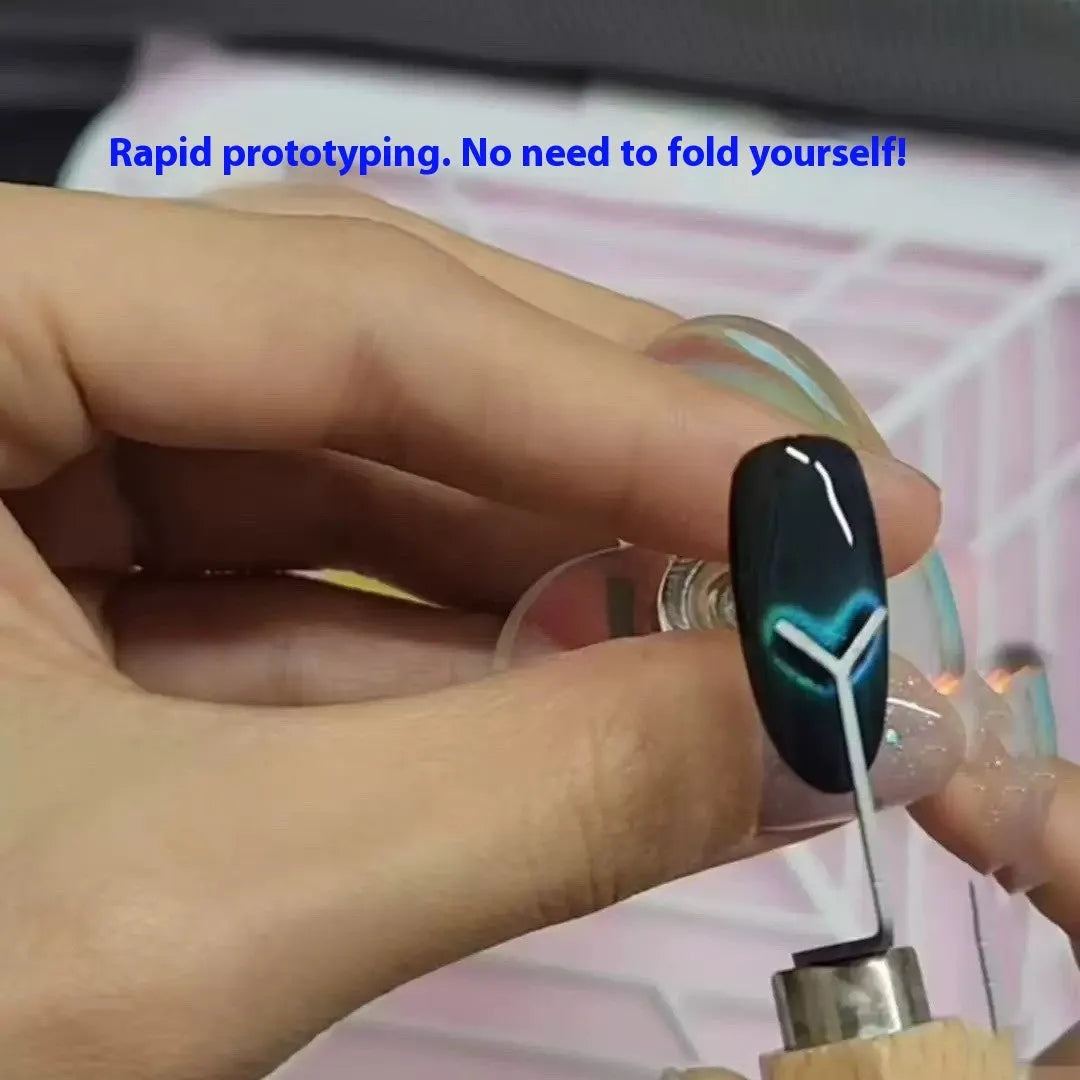 Metal manicure magnet and Y-shaped bracket for cat eye nail gel art.