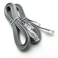 Silver grey CAT6 Ethernet cable with RJ45 connectors, 2 metre length