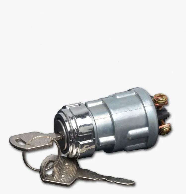 Copper ignition lock switch with key for trucks and forklifts, JK423 model.