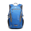 20-litre rucksack shown in multiple colour options including black, blue, green, and orange.