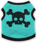 Cotton dog vest with skull bones Halloween design in colour blocking style for small and medium pets