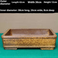 Straight shallow rectangular Yixing purple sand flowerpot for corridor and ground planting