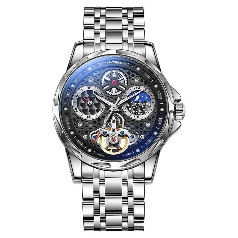 Men's automatic business watch with luminous hands and waterproof construction in multiple colour options