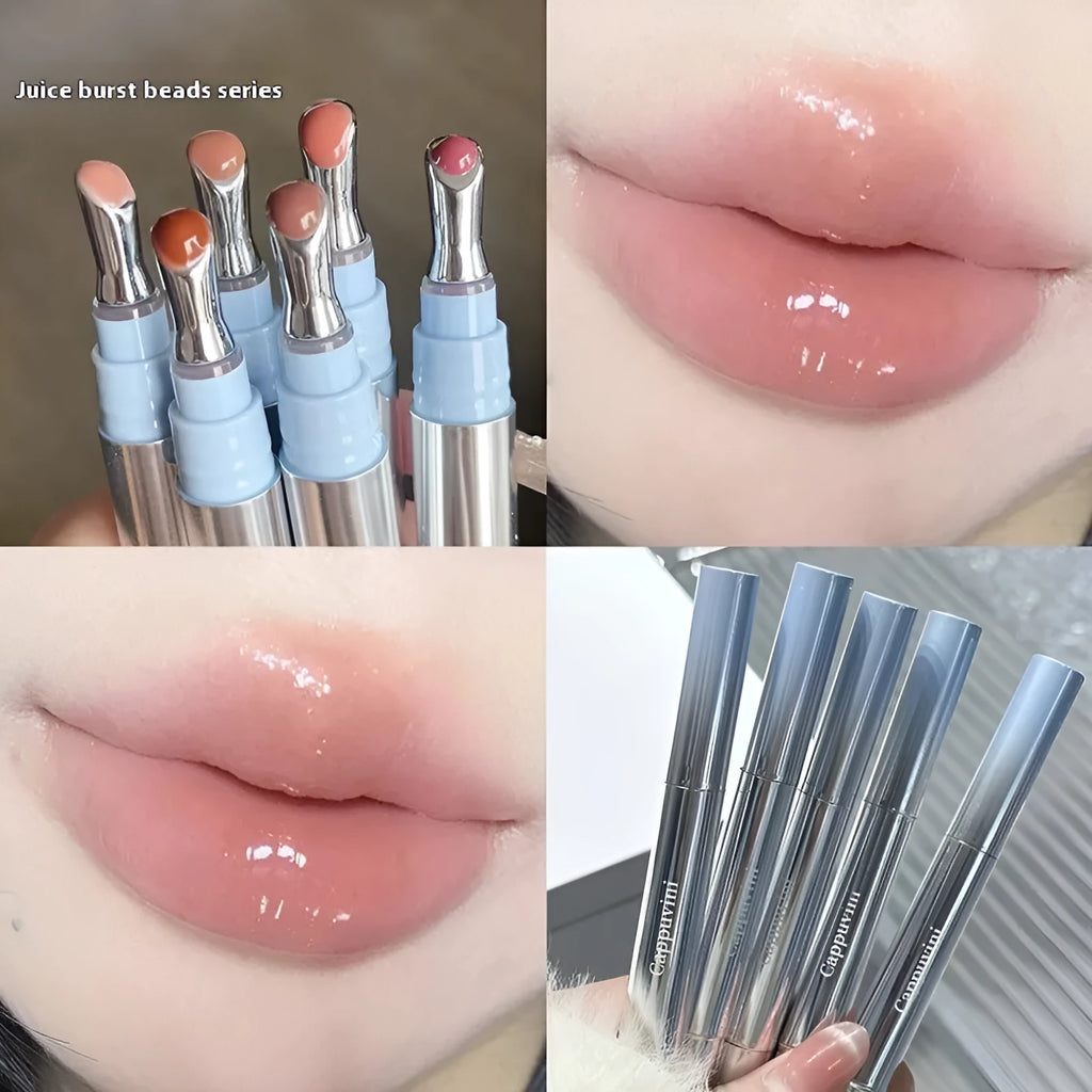 Mirror Water Light Lipstick in six ice shades including almond, pear and raspberry