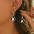 Silver electroplated retro fashion women's earrings with alloy construction