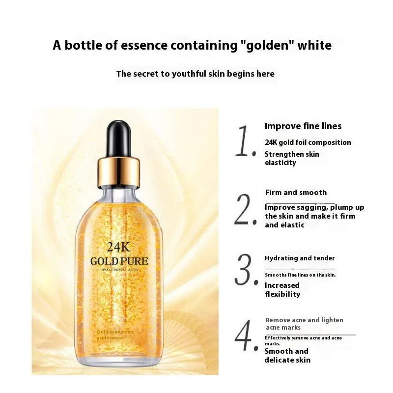 24K nicotinamide facial essence liquid with hyaluronic acid and ginseng extract in 100g packaging