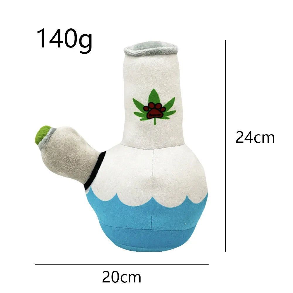 24cm plush dog squeaky toy with printed pattern for biting and chewing play