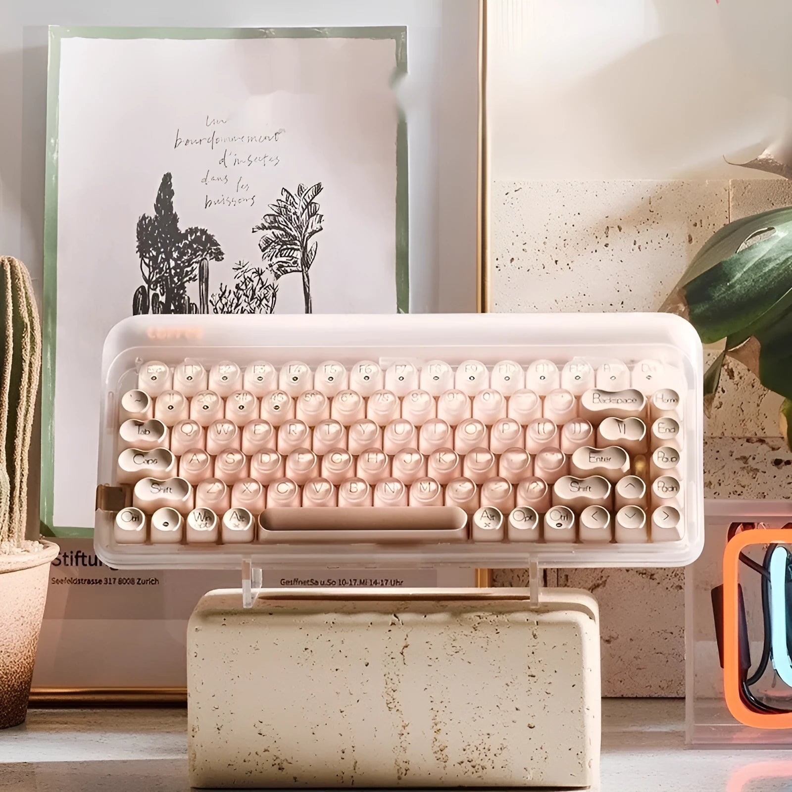 Liquid foundation colour wireless mechanical keyboard, mouse, calculator, and pickup light office bundle