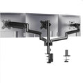 Black three-arm gas spring monitor arm for 13 to 27 inch computer screens