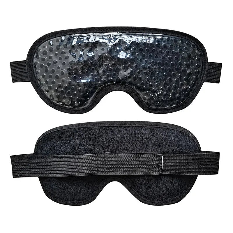 White portable rechargeable eye mask device for hot and cold compress therapy with moistening function.