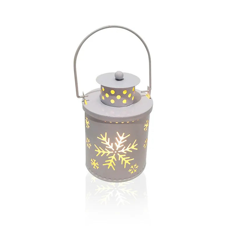 Nordic style electronic Christmas candle light with wrought iron construction and LED flickering illumination