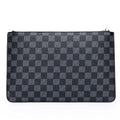 Men's black and brown PU leather clutch wallet showing card slots and zipper pocket
