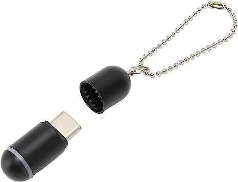 Black capsule infrared emitter remote control measuring 34mm with smartphone connector interface