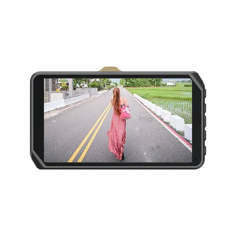 4 inch front and rear dual lens dashboard camera with touch screen display