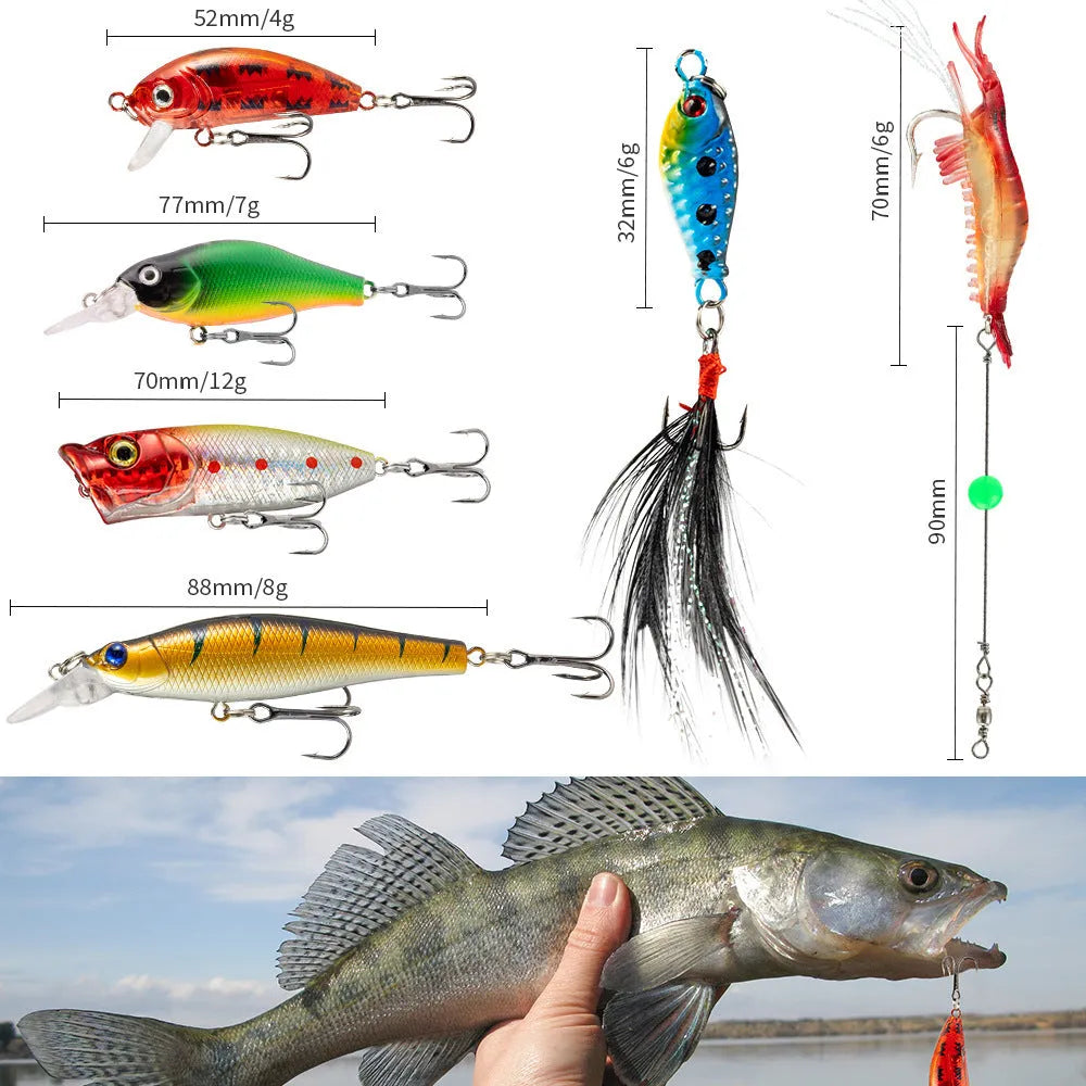 Mino Bog Christmas fishing blind box set with 24 metal pieces in 01 style colour