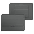 Three-in-one laptop bracket bag with wrist splint and storage liner for MacBook Pro Air, imitation leather and plush, black