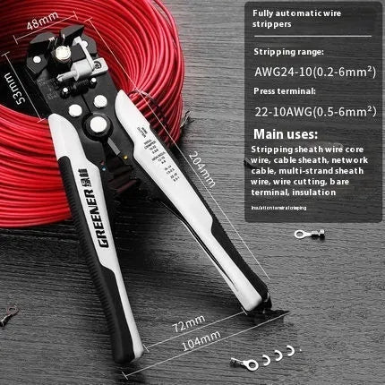 Fully automatic wire stripping pliers tool with box mounting for electrical work