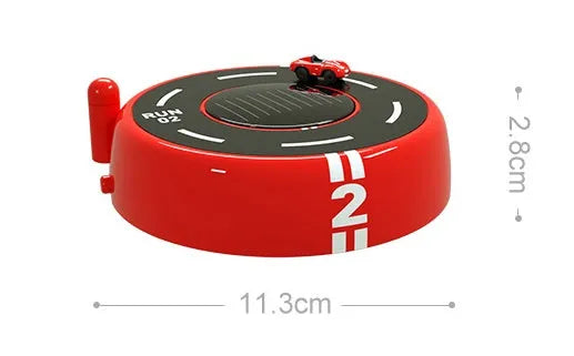 Solar-powered round car aromatherapy decoration with LED lights in black, red, and white colour options
