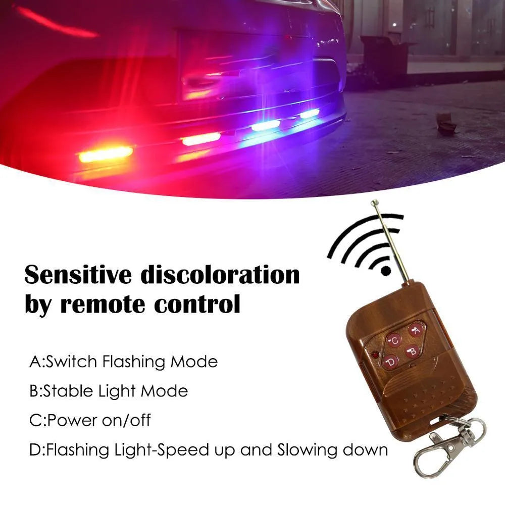 Black car mounted LED wireless remote emergency warning light for vehicle safety