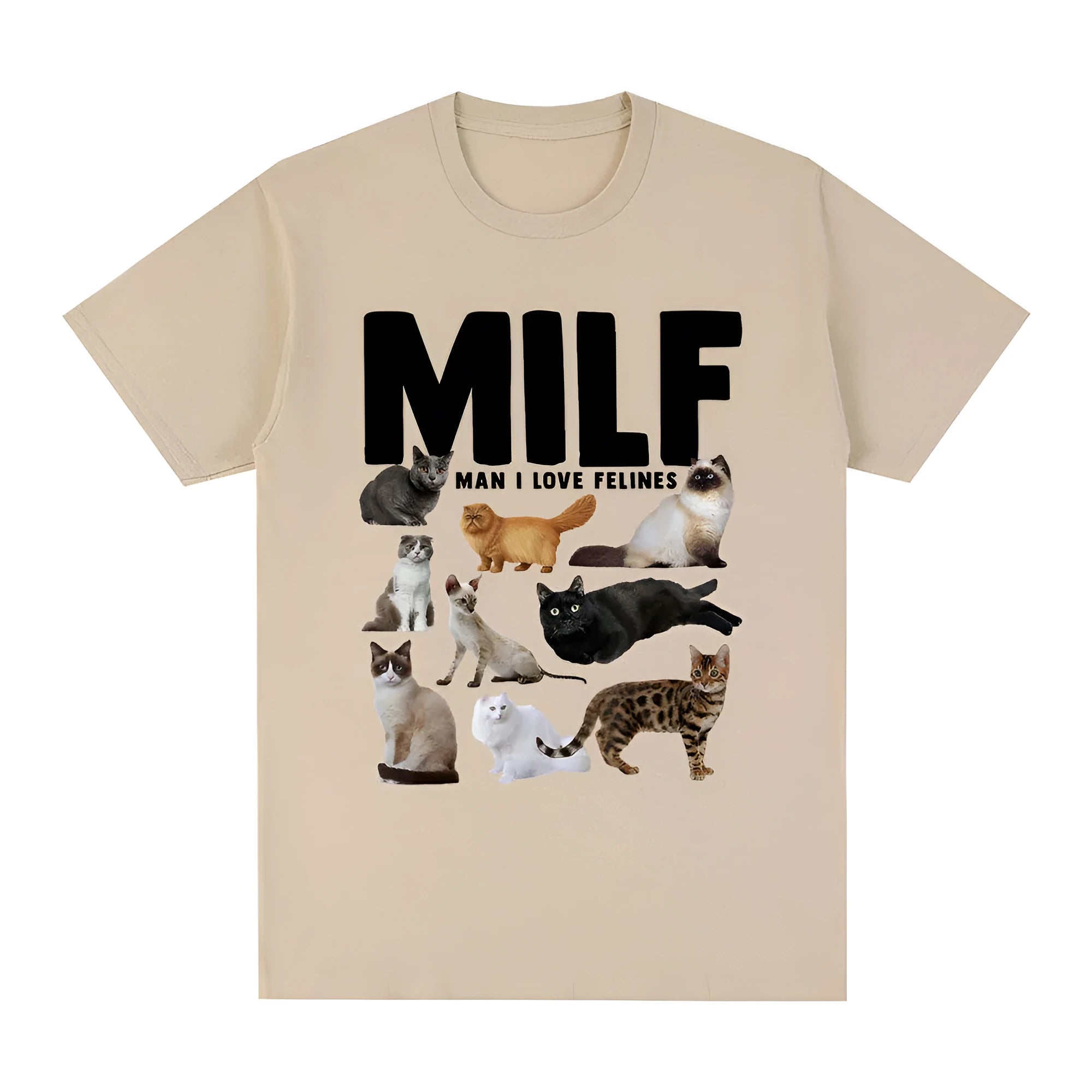 Geometric cat lover graphic printed on a short sleeve cotton T-shirt