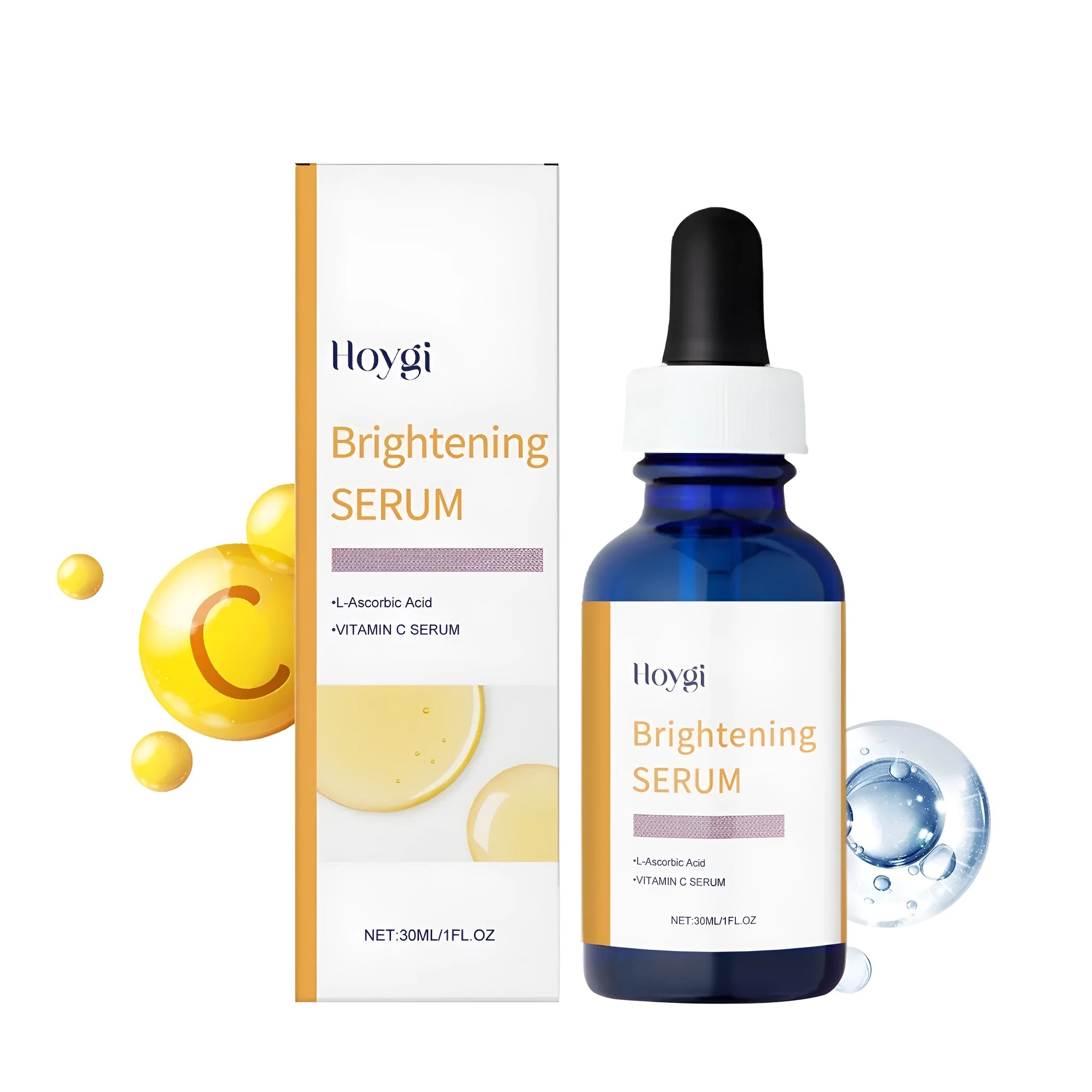 30ml glass bottle of vitamin C and E facial serum with dropper