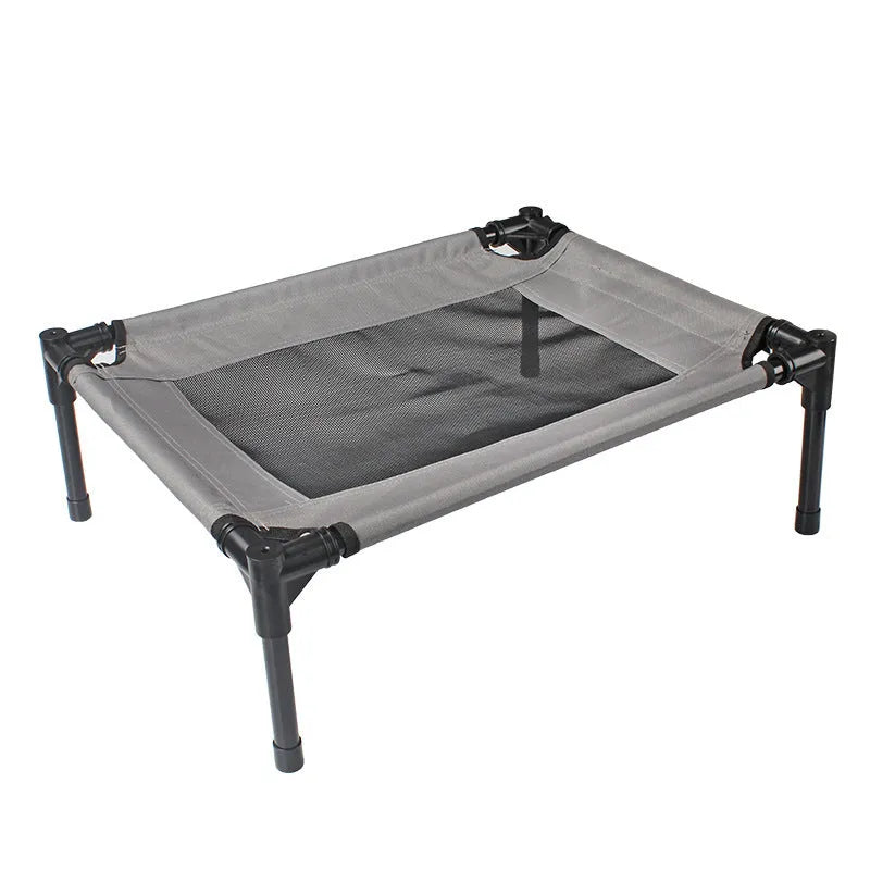 Portable outdoor pet bed with removable oxford cloth cover and steel frame measuring 55cm long