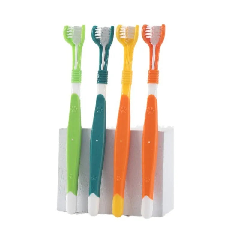 Multi-colour pet toothbrush for oral cleaning with plastic nylon construction