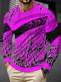 Man wearing a simple milk silk long sleeve pullover with a round neck in one of 27 available colours.